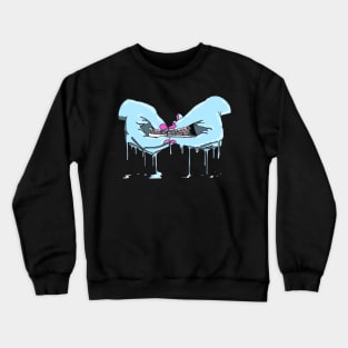 flower cigarette / liquid hand Crewneck Sweatshirt